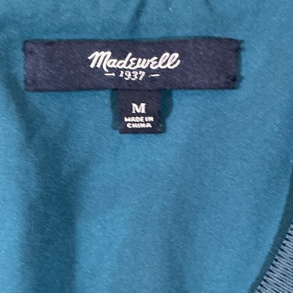 Clermont Overlay Jumpsuit M Harbor Blue Rayon Peekaboo Back - Picture 6 of 10